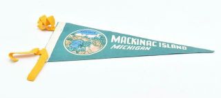 Souvenir Arch Rock Mackinac Island Michigan Felt 12 " Pennant Vintage
