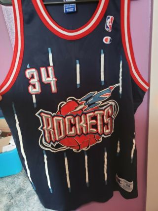 Vintage Champion Hakeem " The Dream " Olajuwon Houston Rockets Jersey Size 48
