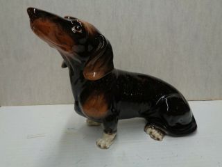 Dachshund Dog Ceramic Figurine Life - Sized Vintage