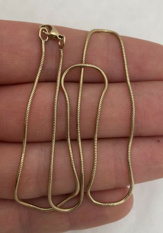 9ct Gold Vintage Heavy Snake Link Necklace Chain 3.  3 Grams 9k 375.