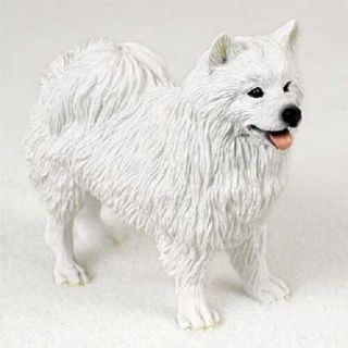 American Eskimo White Dog Hand Painted Figurine Resin Statue Collectible Puppy
