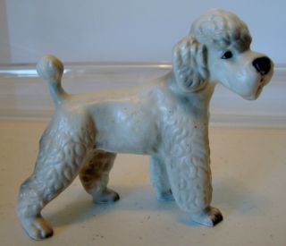 Rare Vintage Ceramic Porcelain White Poodle Figurine Japan