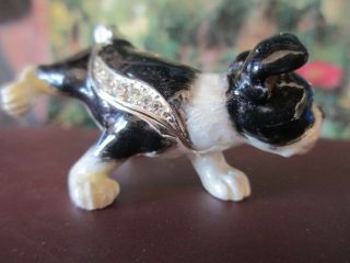 Oreo Boston Pup Jeweled & Enamel Trinket Box Boutique Miniature 61129