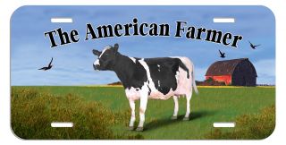 American Farmer Dairy Cow Auto License Plate Personalize Gifts Any Name Or Text