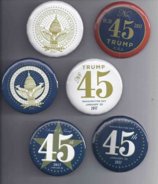 2017 Donald Trump Inauguration 2 1/4 " Official - Set Of 6 Buttons