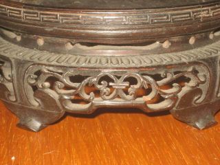 QUALITY ANTIQUE CHINESE CARVED HARDWOOD VASE STAND 3