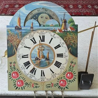 Dutch Warmink Clock Dial Moon Phase With Complete Movement Bim Bams Pendulum
