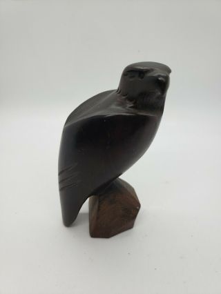 Vintage Ironwood Sculpture Hand Carved Eagle 5” Mid Century Modern Bird Of Prey