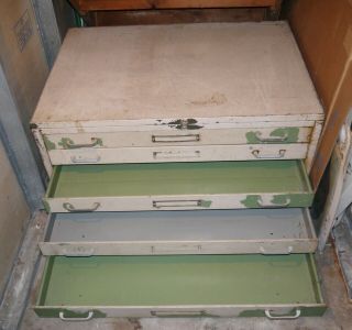 Vintage 5 drawer flat file cabinet - 29 