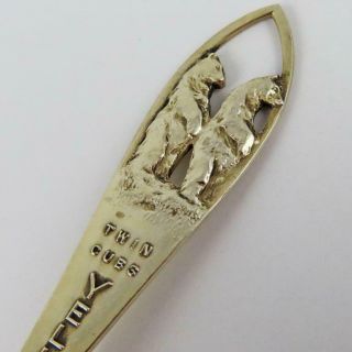 Vintage Twin Cubs Yellowstone National Park Robbins & Co.  Sterling Silver Spoon