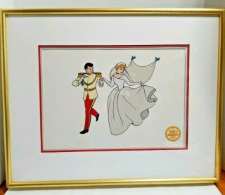 Walt Disney Limited Edition Framed And Matted Serigraph Cinderella 1950 W/cert