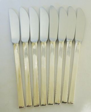 8 Vintage German Wmf Friodur 90 Silver Plate York Dinner Knives Kurt Mayer