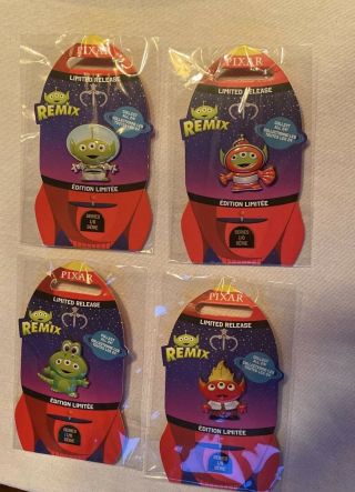 Disney Pin Pixar Fest Alien Remix Series 1 Complete Set Lgm Arlo Nemo Anger Buzz