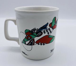 Vintage B Kliban Mouserschmidt Cat Wwii Pilot Coffee Cup Mug Flaws