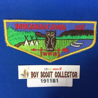 Boy Scout Oa Mikanakawa Lodge 101 Order Of The Arrow Pocket Flap Patch Cut Edge