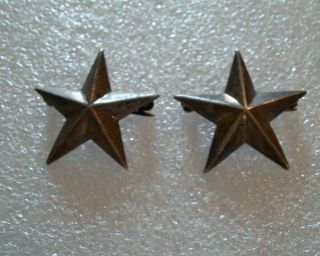 2 Vintage Sterling Silver Army Pins Military Uniform Star Archer Lerch Estate