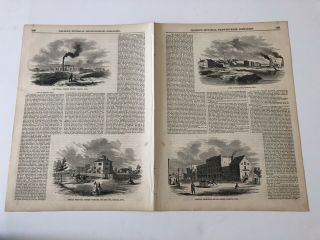 1857 Ballou’s Antique Print Views Of Keokuk Iowa Sites & Buildings 71419