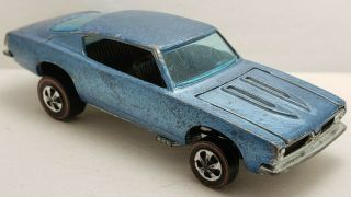 Custom Barracuda - Light Blue W/gray Int. ,  1968 Hk,  Vintage Hot Wheels Redline