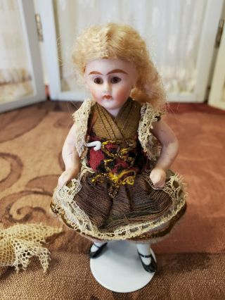 Perfect Antique 3 1/2 " German Doll,  Marked,  Clothes,