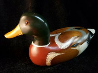 Country Lures By Emporium Of Maine Painted Wood Duck Figure 9 Inch Wooden