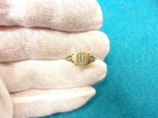 Vtg Antique Art Deco Era Ladies 10k Yellow Gold Signet Ring " M " Mono