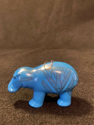 Vtg Mma Museum Of Modern Art Blue Hippo Egyptian Hippopotamus Ornament Figurine