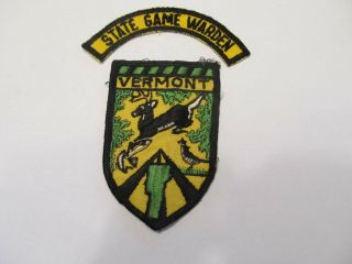 Vermont State Conservation Game Warden Patch Old Cheese W/tab Black Deer