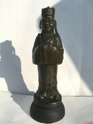 Antique Chinese Small Bronze Figure 21cms High (8.  5 ") Weighs 578g