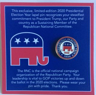 Official Rnc Republican 2020 Presidential Election Year Trump Lapel Pin