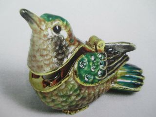 Ava Baby Hummingbird Jeweled & Enamel Trinket Box Boutique Miniature 61118