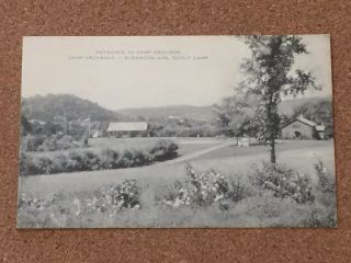 C1956 Entrance To Camp Archbald Scranton Pa Girl Scout Camp Vintage Postcard