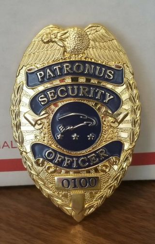 Patronus Security Officer Gold Metal Badge.  0100.  Collectors Only