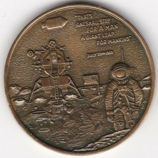1969 Apollo 11 Nasa Astronaut Neil Armstrong Medal First Man On The Moon Gem Unc