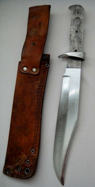 Vintage Puma 6396 Bowie Knife Finger Guard - No Handle,  Leather Sheath