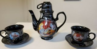 Disney Parks Alice In Wonderland Collectable 6 Piece Tea Set