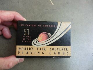 1933 Chicago Worlds Fair 53 Views Souvenir Playing Card Deck W Box Complete