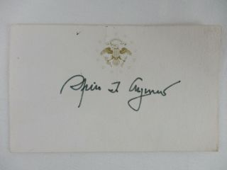 Vintage,  Spiro T.  Agnew Autograph On Card With Vice Presidential Seal.
