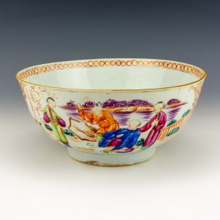 Antique Chinese Mandarin Porcelain - Oriental Figures Bowl - But Lovely 3