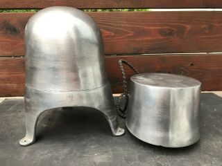 Vintage 2 Head Form Mold Aluminum Electric Hat Stretcher Block 21 " 21 1/2 Inches