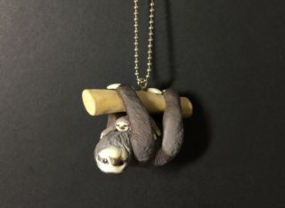 Qualia Japan Exclusive Three - Toed Sloth With Calf Mascot Pvc Keychain Figure A