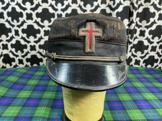 Vintage Knight Of Templar Masonic Hat Cap M.  C.  Lilley & Co.  / Lester F.  Elliott