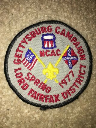 Boy Scout Bsa National Capital Area Council Gettysburg Flag Camp Civil War Patch