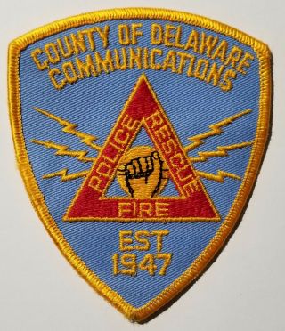 Delaware County Pennsylvania Pa Communications Police Fire Rescue Patch
