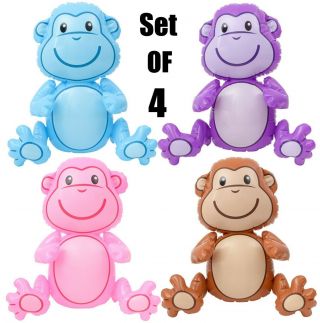 (set Of 4) 24 " Assorted Monkey Inflatable - Inflate Blow Up Toy Party Decoration