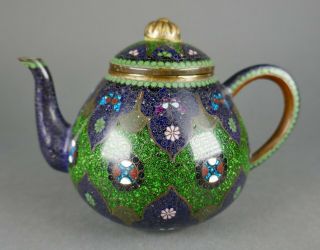 Fine Antique Japanese Meiji Period Cloisonne Enamel Small Teapot