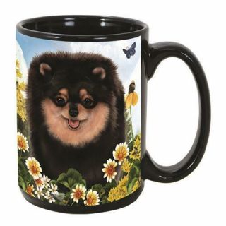 Pomeranian (black & Tan) - Garden Party Ceramic Coffee Mug