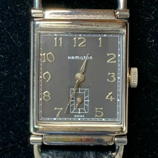 Vintage 1985 Hamilton Mens Wilshire Registered Edition 0310 Quartz Watch 18k Ge