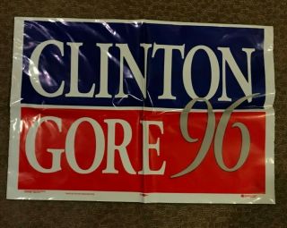 1996 Clinton / Gore 20 " X 14 " Campaign Sign