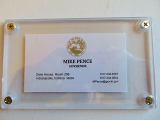 Mike Pence - Vice President,  Governor Of Indiana,  Business Card,  D.  J.  Trump Pres.