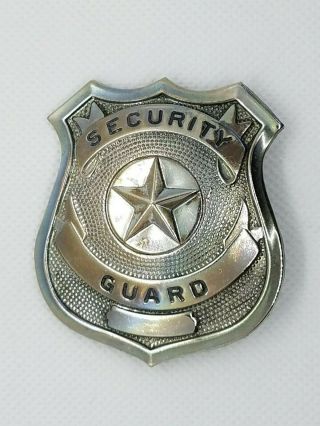 Vintage Obsolete Metal Security Guard Badge